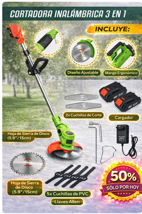 Cortadora de Césped Inalámbrica ®️ 48v 2 baterías incluidas