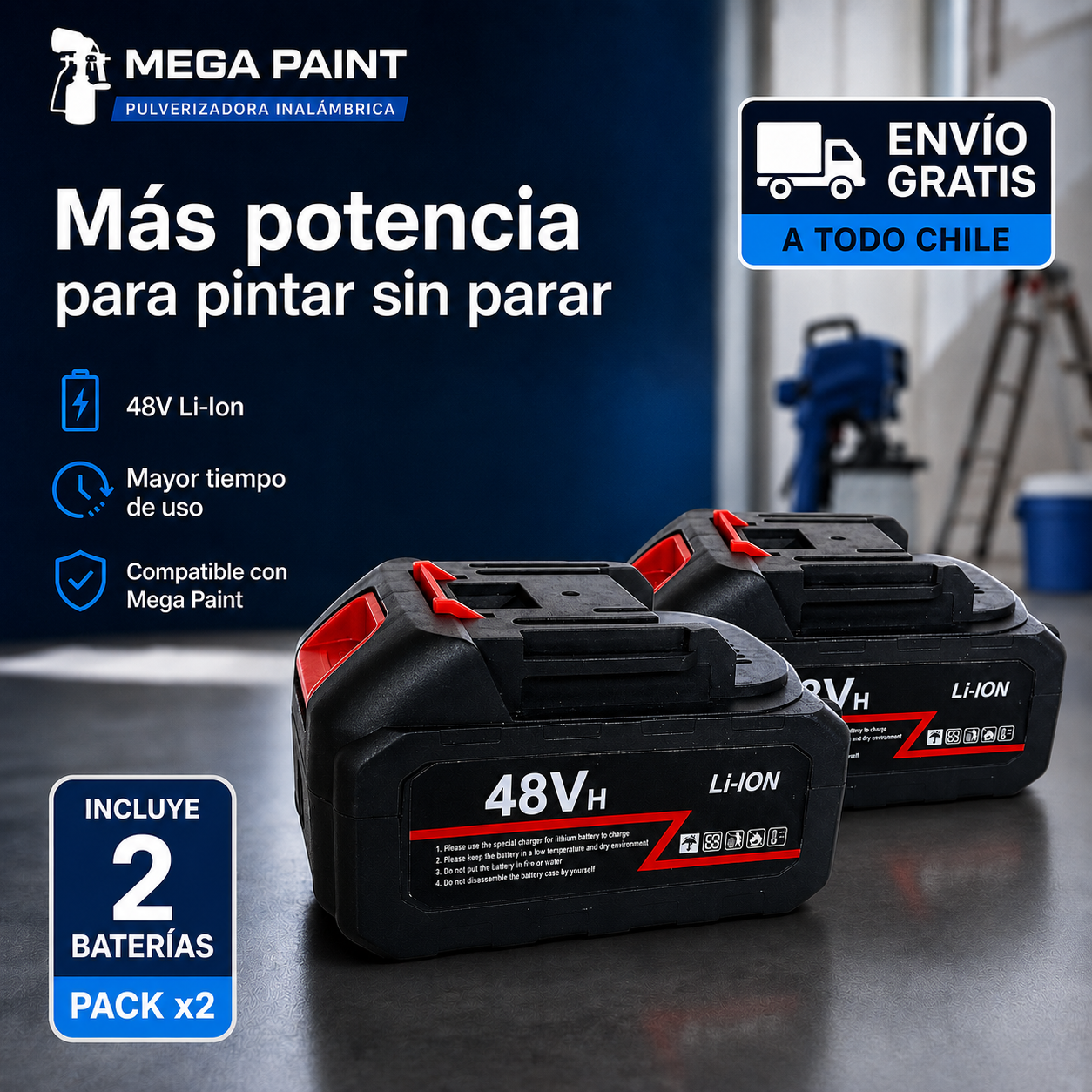 Pack Baterías 48V para Pulverizadora de pintura