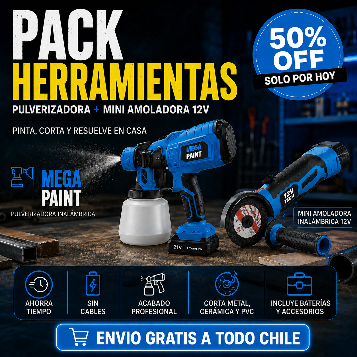 Super Pack (Pulverizadora + Amoladora)